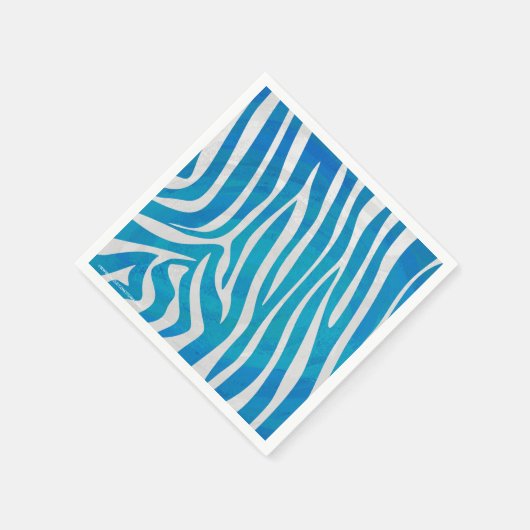 Zebra Blauw en wit afdrukken Servet (Hoek)