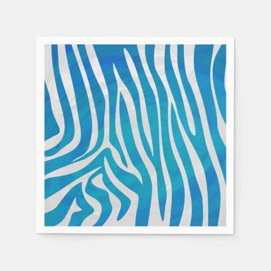 Zebra Blauw en wit afdrukken Servetten (Voorkant)
