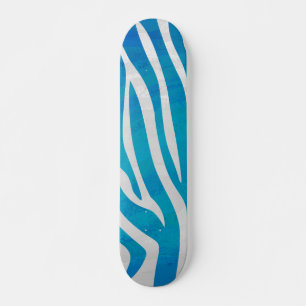 Zebra Blauw en wit afdrukken Skateboard