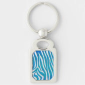 Zebra Blauw en wit afdrukken Sleutelhanger (Voorkant)