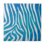 Zebra Blauw en wit afdrukken Tegeltje (Voorkant)