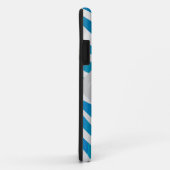 Zebra blauw en wit met monogram Case-Mate iPhone case (Achterkant/rechts)
