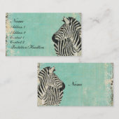 Zebra blauw Visitekaartje/Labels Visitekaartje (Voorkant / Achterkant)
