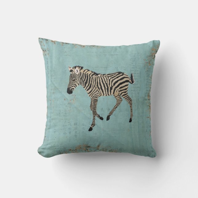  Zebra Blauwe Mojo Pillow Kussen (Voorkant)