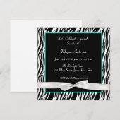 Zebra Blauwgroen Blauw, de Uitnodiging van de Witt (Voorkant / Achterkant)