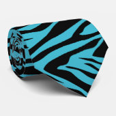 Zebra- Blauwgroen blauw en zwart Stropdas (Opgerold)