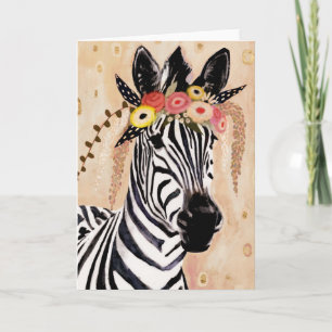 Zebra  bloemen kaart