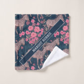 Zebra Bloemen Kleurrijk Gepersonaliseerd Patroon Bad Handdoek (Wasdoekje)