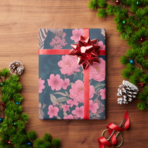 Zebra Bloemen Kleurrijk Gepersonaliseerd Patroon Cadeaupapier