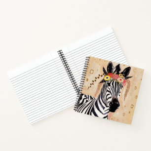 Zebra  bloemen notitieboek