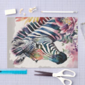 Zebra Bloemen Waterverf Kunst Tissuepapier (Craft)