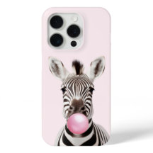 Zebra Blowing Pink Bubble Gum Speelse Kunst