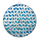 Zebra Blue en White Chevron Dartbord (Voorkant)