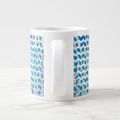Zebra Blue en White Chevron Jumbo Mok (Achterkant)