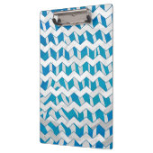 Zebra Blue en White Chevron Klembord (Links)
