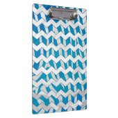 Zebra Blue en White Chevron Klembord (Rechts)
