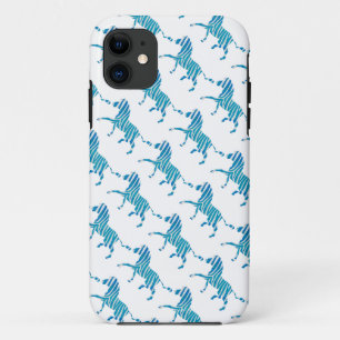 Zebra Blue en White Silhouette iPhone 11 Hoesje