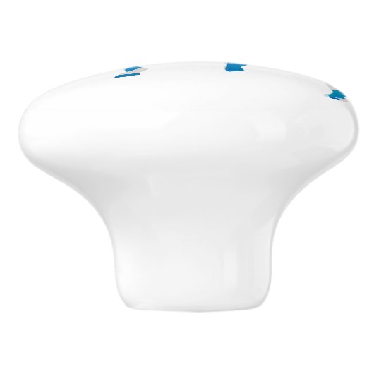 Zebra Blue en White Silhouette Keramische Knop (Zijkant)