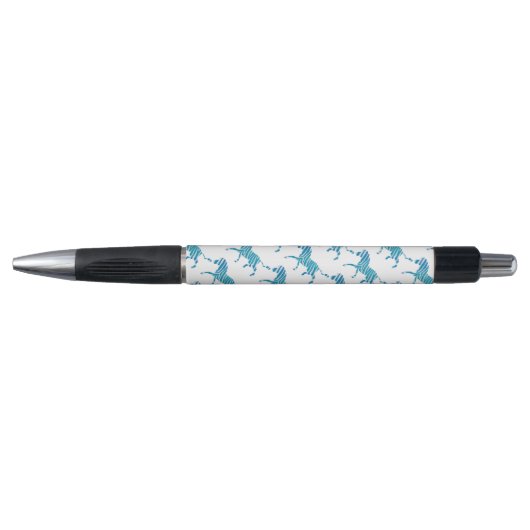 Zebra Blue en White Silhouette Pen (Voorkant)