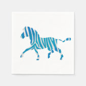 Zebra Blue en White Silhouette Servetten (Voorkant)