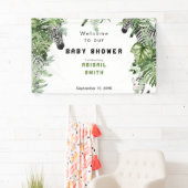 Zebra Botanisch Baby shower Welkom Spandoek (Insitu)