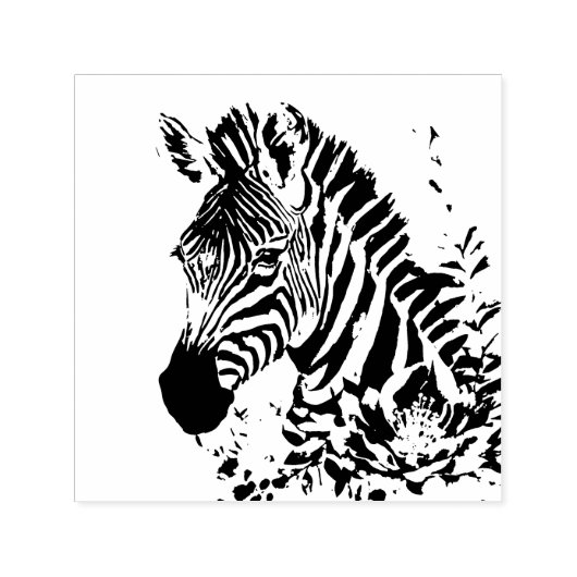 Zebra Botanische Kunst Zelfinktende Stempel (Design)