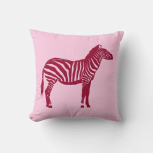 Zebra - Bourgogne en roze Kussen
