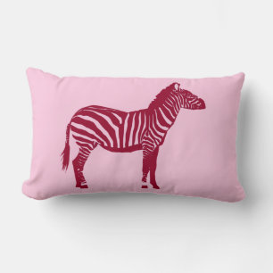Zebra - Bourgogne en roze Kussen