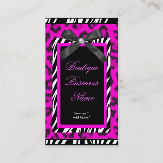 Zebra Boutique label hot pink Leopard (Voorkant)
