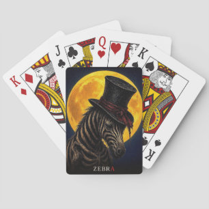 Zebra Bovenste Hoed Gotische Surreal Pokerkaarten