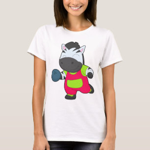 Zebra Bowling Bowling bal Sporten T-shirt