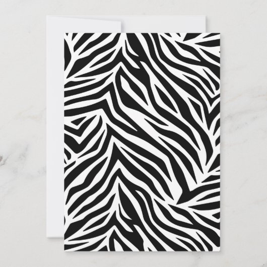 Zebra Bridal Shower Uitnodiging Roze Zwart wit (Achterkant)