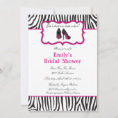 Zebra Bridal Shower-uitnodigingen Kaart (Voorkant)