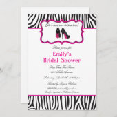 Zebra Bridal Shower-uitnodigingen Kaart (Voorkant / Achterkant)