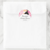 Zebra Bride Groom Vrijgezellenfeest Sticker PInk (Tas)