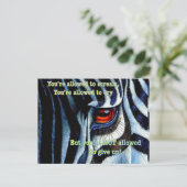 Zebra briefkaart (Staand voorkant)
