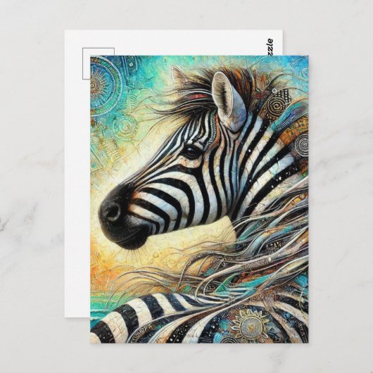 Zebra Briefkaart (Voorkant / Achterkant)