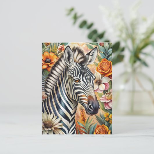 Zebra Briefkaart (Staand voorkant)