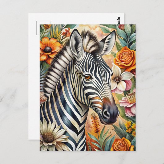Zebra Briefkaart (Voorkant / Achterkant)