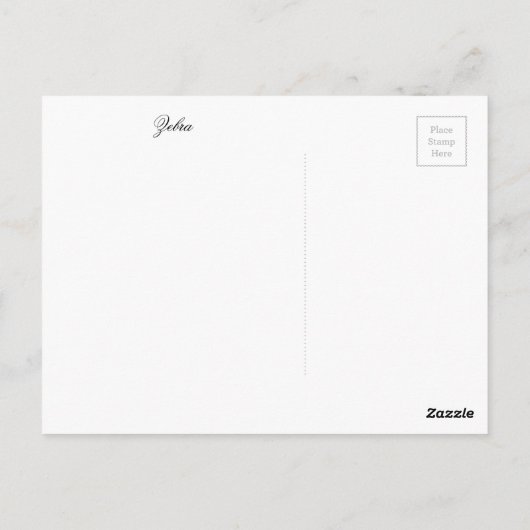 ZEBRA BRIEFKAART (Achterkant)