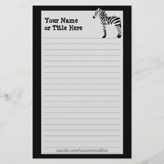 Zebra-Briefpapier Briefpapier (Voorkant)