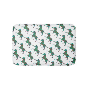 Zebra Brown en Blauwgroen Print Silhouette Badmat