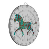 Zebra Brown en Blauwgroen Print Silhouette Dartbord (Voorkant Links)