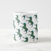 Zebra Brown en Blauwgroen Print Silhouette Extra Grote Beker (Voorkant)