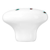 Zebra Brown en Blauwgroen Print Silhouette Keramische Knop (Zijkant)