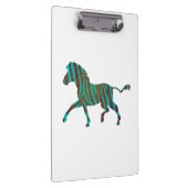 Zebra Brown en Blauwgroen Print Silhouette Klembord (Rechts)