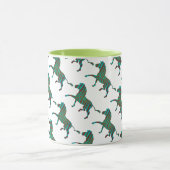 Zebra Brown en Blauwgroen Print Silhouette Mok (Midden)