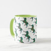Zebra Brown en Blauwgroen Print Silhouette Mok (Voorkant links)