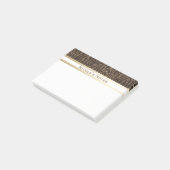 Zebra Brown Gold Sparkle Glam Trendy Personalized Post-it® Notes (Schuin)