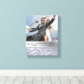 Zebra Bruiloft Verloving Fotodoek Zilver Canvas Afdruk (Insitu (Houten vloer))